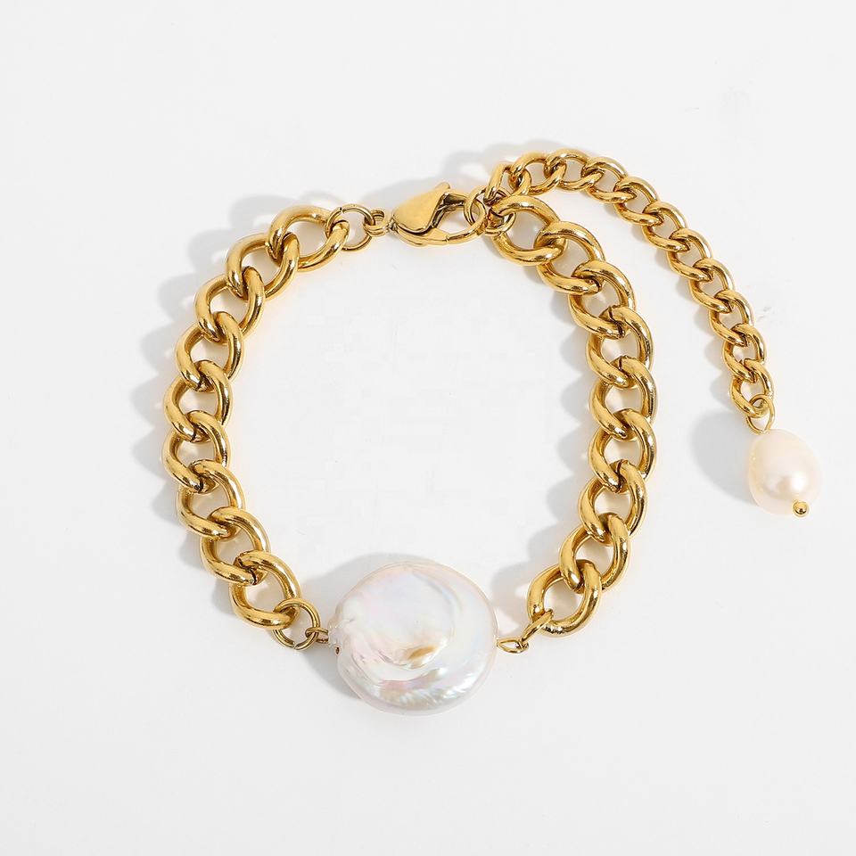 Bracelet à maillons et perles d'eau douce – Design raffiné | Twinolo