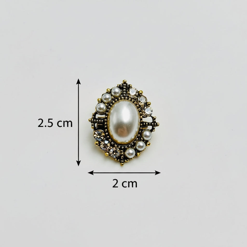 Broche - Élégante broche avec cristaux et perle