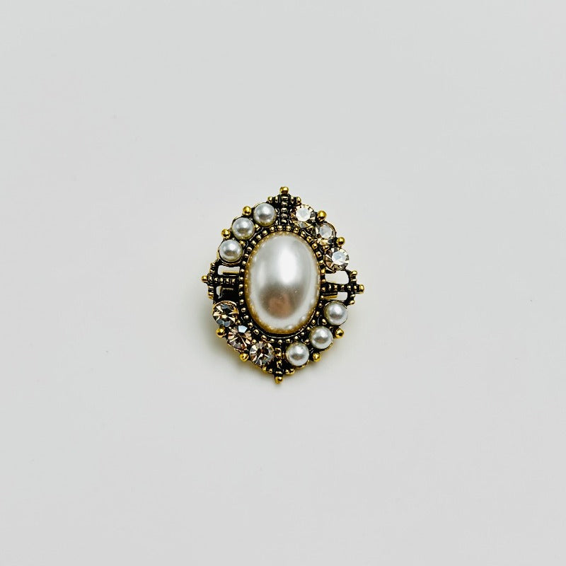 Broche - Élégante broche avec cristaux et perle