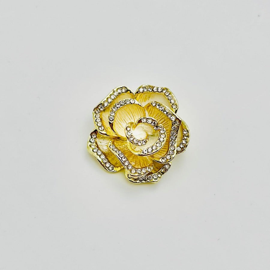 Bloembroche - Elegante Broche met Kristallen | Twinolo