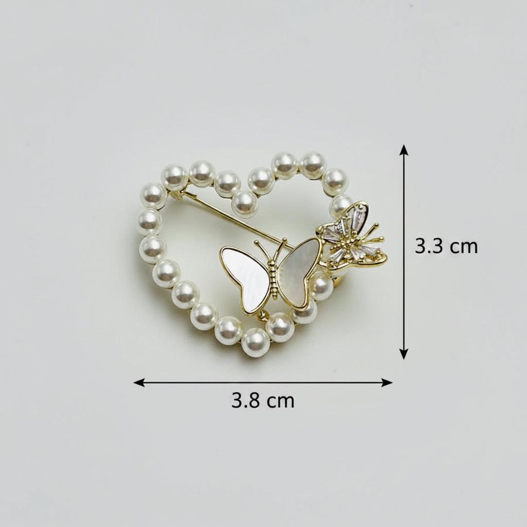 🦋 Broche Papillon - Broche Élégante avec des Perles | Twinolo