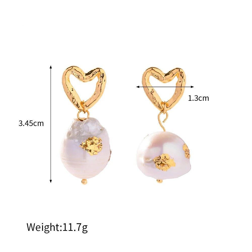Gouden Oorhangers met Parel en Hartvorm – Stijlvol Statement | Twinolo