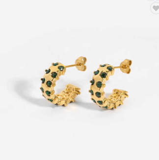 Mini Hoops met Groene Steentjes – Verfrissend & Chic | Twinolo