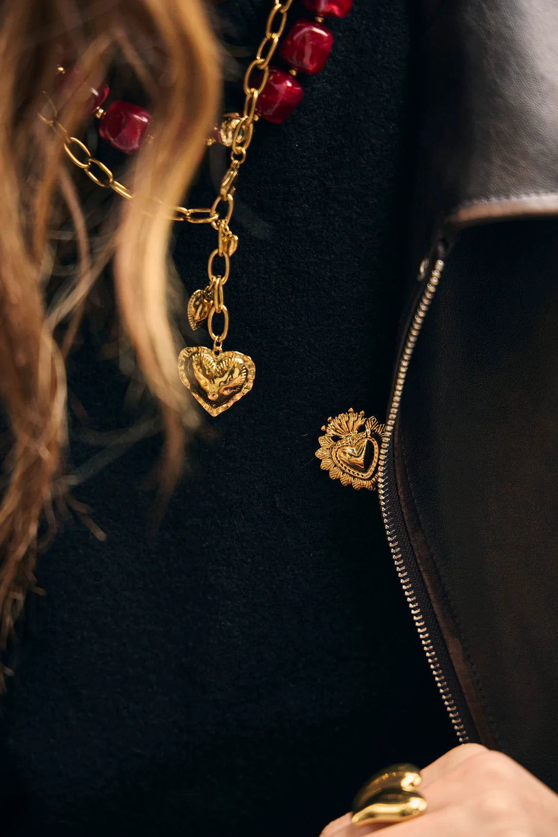 Broche Cœur Doré – Acier Inoxydable – Design Style Vintage | Twinolo