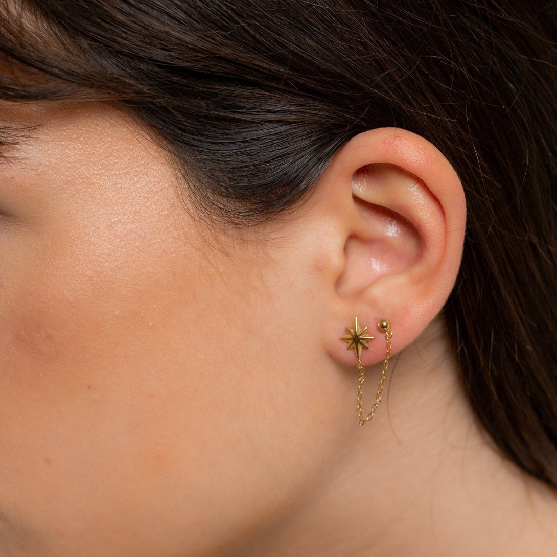 Boucles d'oreilles avec détails en chaîne – Déclaration Moderne | Twinolo