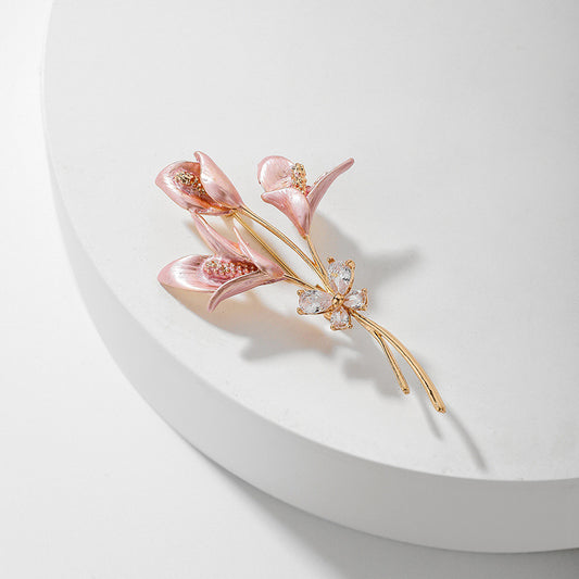 Bloembroche - Elegante Broche met Kristallen | Twinolo