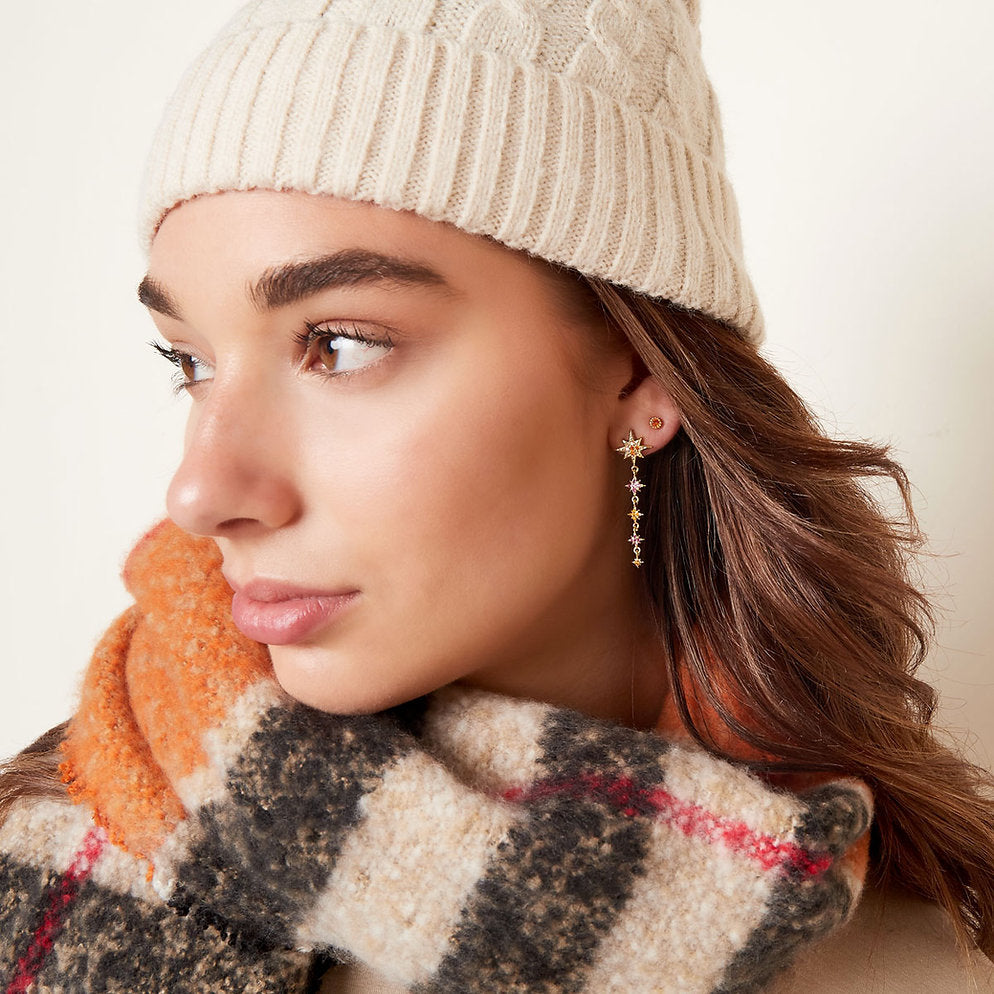 Boucles d'oreilles étoile en zircone colorée – Vibrantes et chics | Twinolo