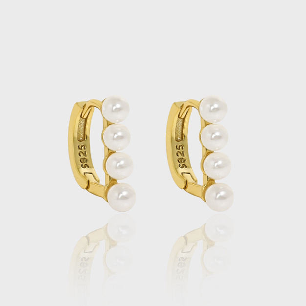 Boucles d'oreilles avec perle d'eau douce blanche – Pure élégance | Twinolo