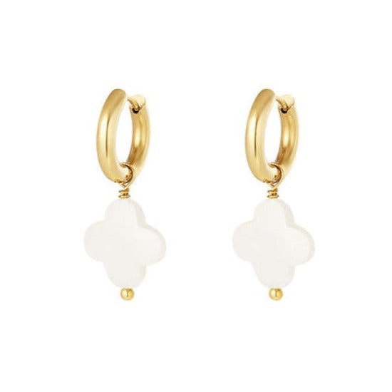 Boucles d'oreilles Trèfle & Nacre – Élégance Intemporelle | Twinolo