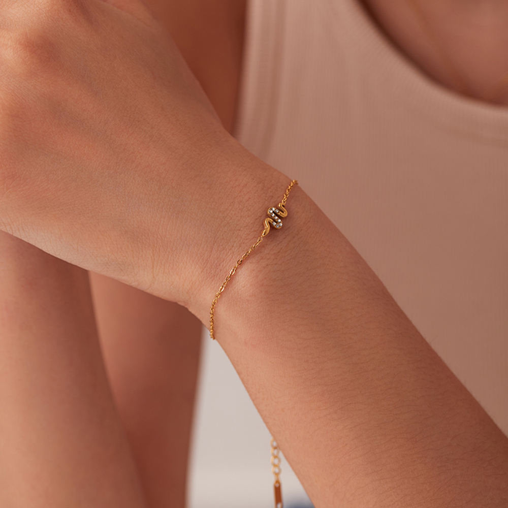 Bracelet fin avec pendentif serpent – Mystérieux et tendance | Twinolo