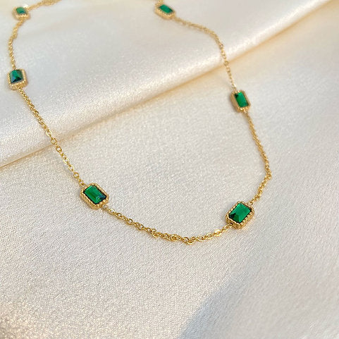 Collier Zirconium Vert – Élégant & Stylé | Twinolo