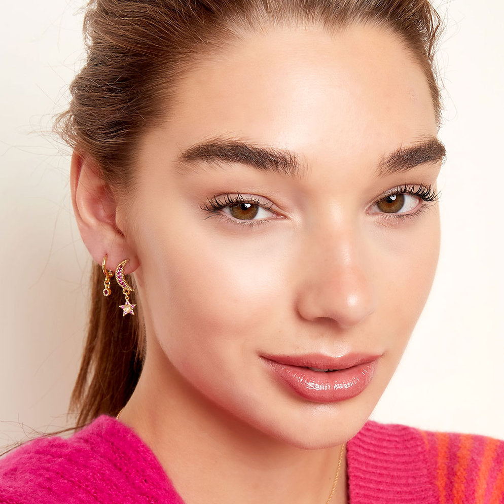 Boucles d'oreilles lune et étoile en oxyde de zirconium – Subtiles et intemporelles | Twinolo