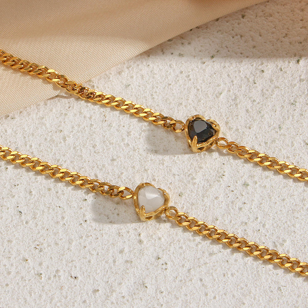 Joli Bracelet à Maillons avec Zircons Scintillants | Twinolo