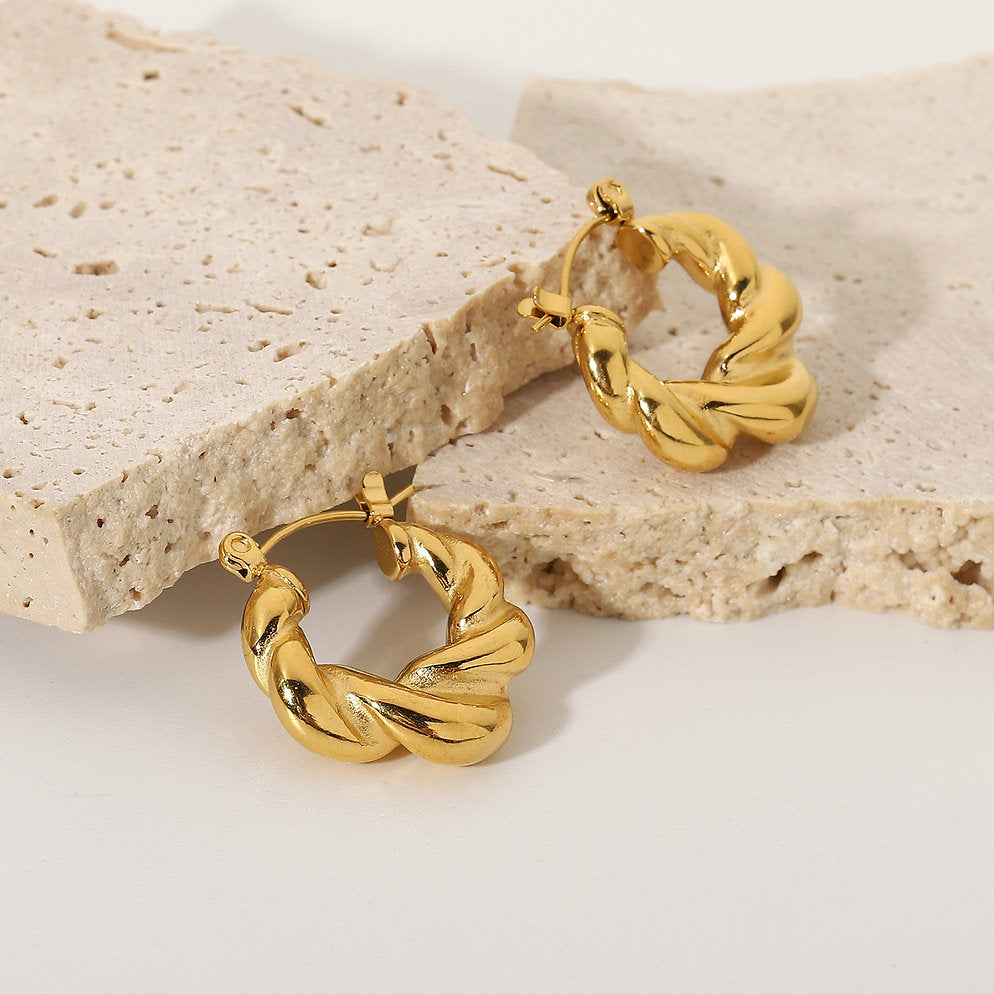 Boucles d'Oreilles Croissant Chunky – Affirmation de Style | Twinolo