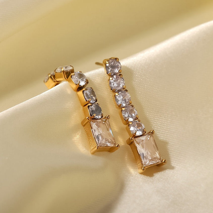 Boucles d'oreilles Statement Zirconia - Élégantes & Scintillantes | Twinolo