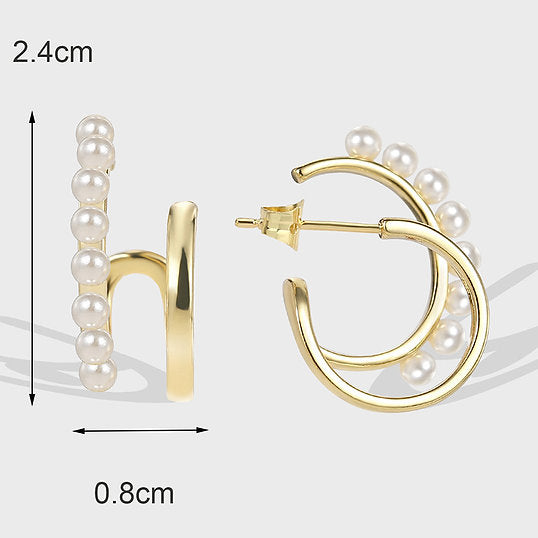 Boucles d'oreilles créoles double perle – Ludiques et élégantes | Twinolo