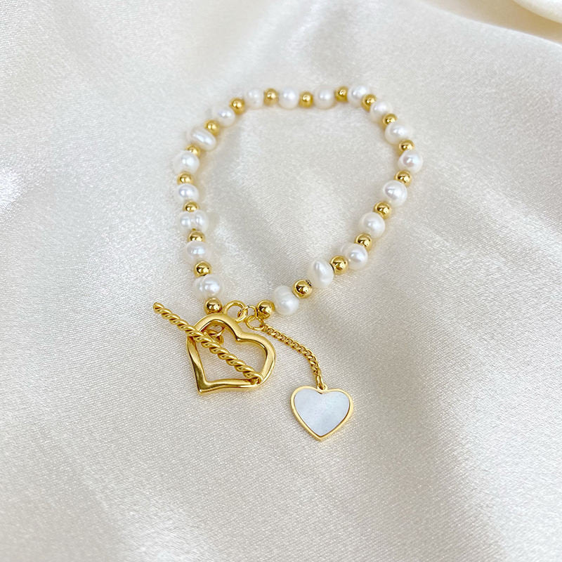 Bracelet de perles avec cœur – Romantique et élégant | Twinolo
