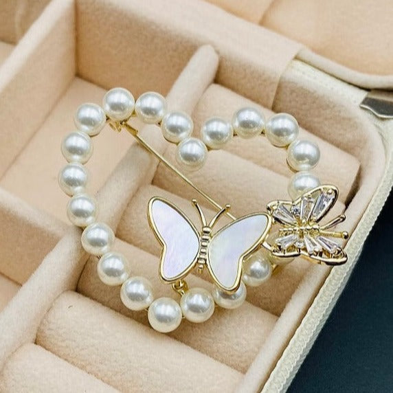 🦋 Broche Papillon - Broche Élégante avec des Perles | Twinolo