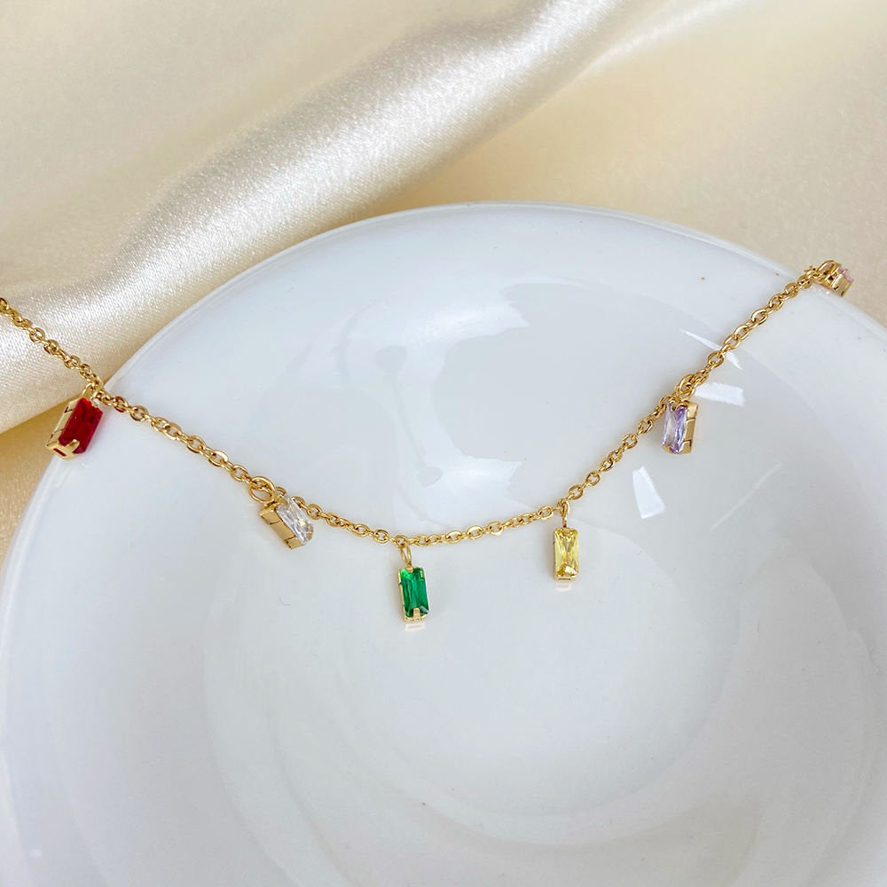 Joli Bracelet avec Zircons Goutte Multicolores – Ludique & Scintillant | Twinolo