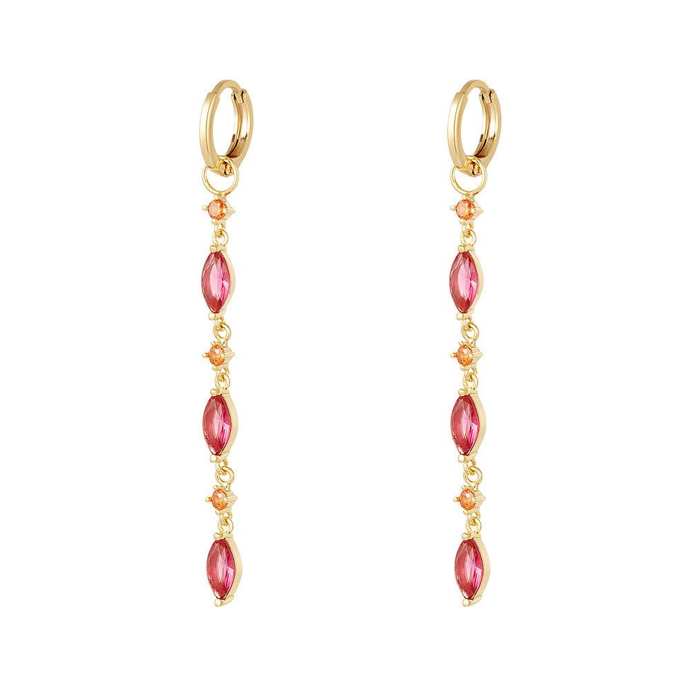 Longues Boucles d'Oreilles Pendante avec Oxyde de Zirconium – Élégantes & Scintillantes | Twinolo