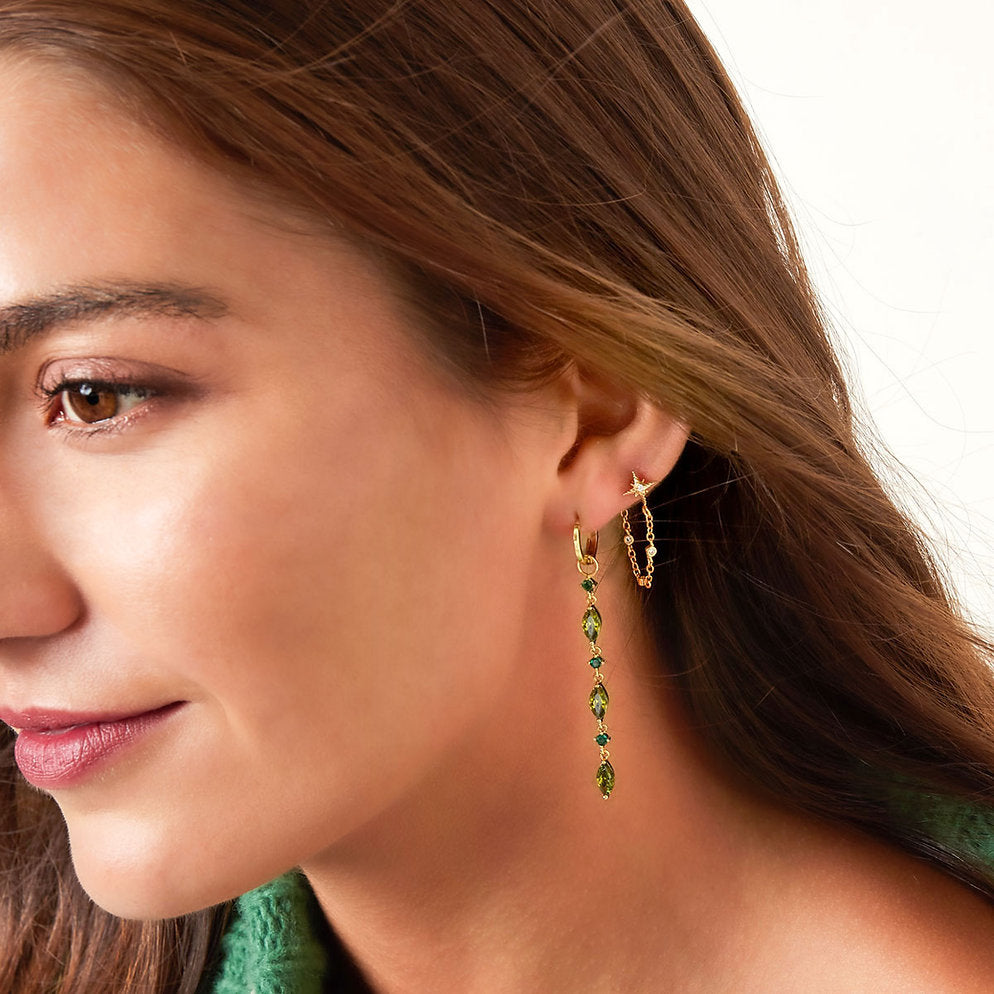 Longues Boucles d'Oreilles Pendante avec Oxyde de Zirconium – Élégantes & Scintillantes | Twinolo