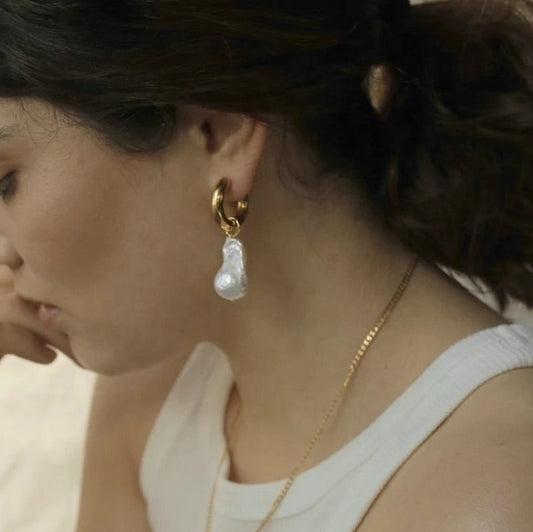 Zoetwaterparel Hoepeloorbellen – Romantische Look | Twinolo