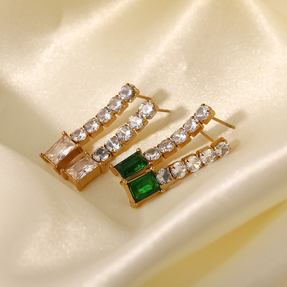 Boucles d'oreilles Statement Zirconia - Élégantes & Scintillantes | Twinolo