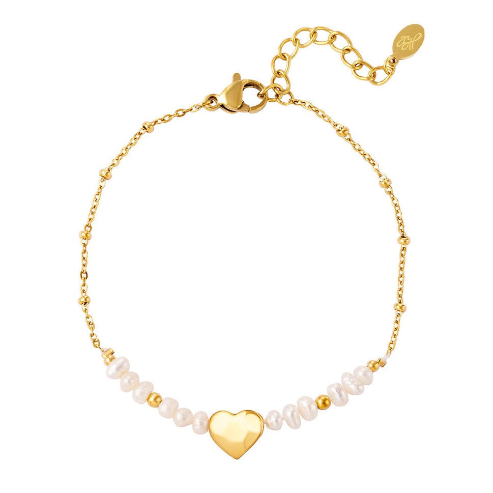 Bracelet Perles & Cœur – Design Romantique | Twinolo