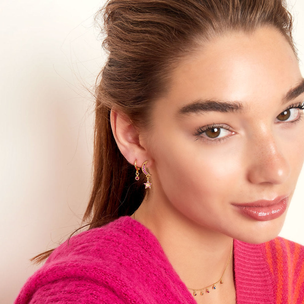 Boucles d'oreilles lune et étoile en oxyde de zirconium – Subtiles et intemporelles | Twinolo
