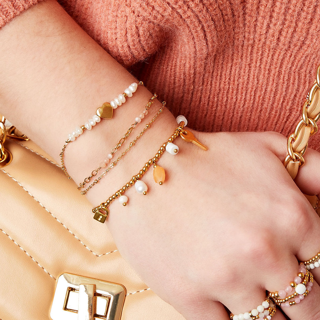 Bracelet Perles & Cœur – Design Romantique | Twinolo