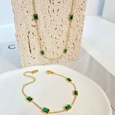 Collier Zirconium Vert – Élégant & Stylé | Twinolo