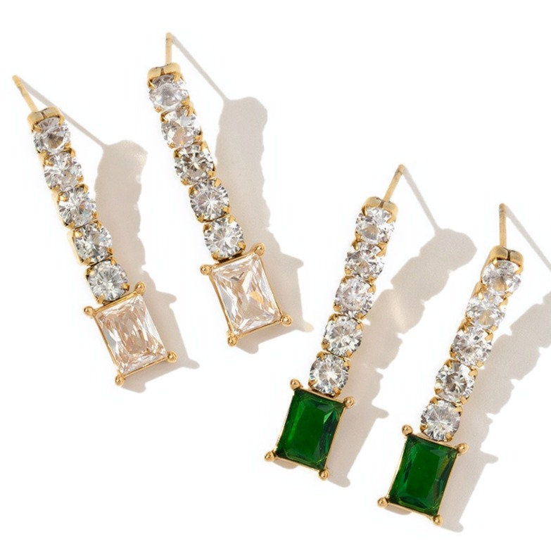 Boucles d'oreilles Statement Zirconia - Élégantes & Scintillantes | Twinolo