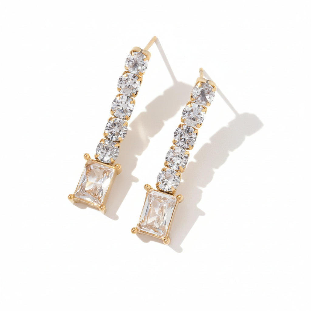 Boucles d'oreilles Statement Zirconia - Élégantes & Scintillantes | Twinolo