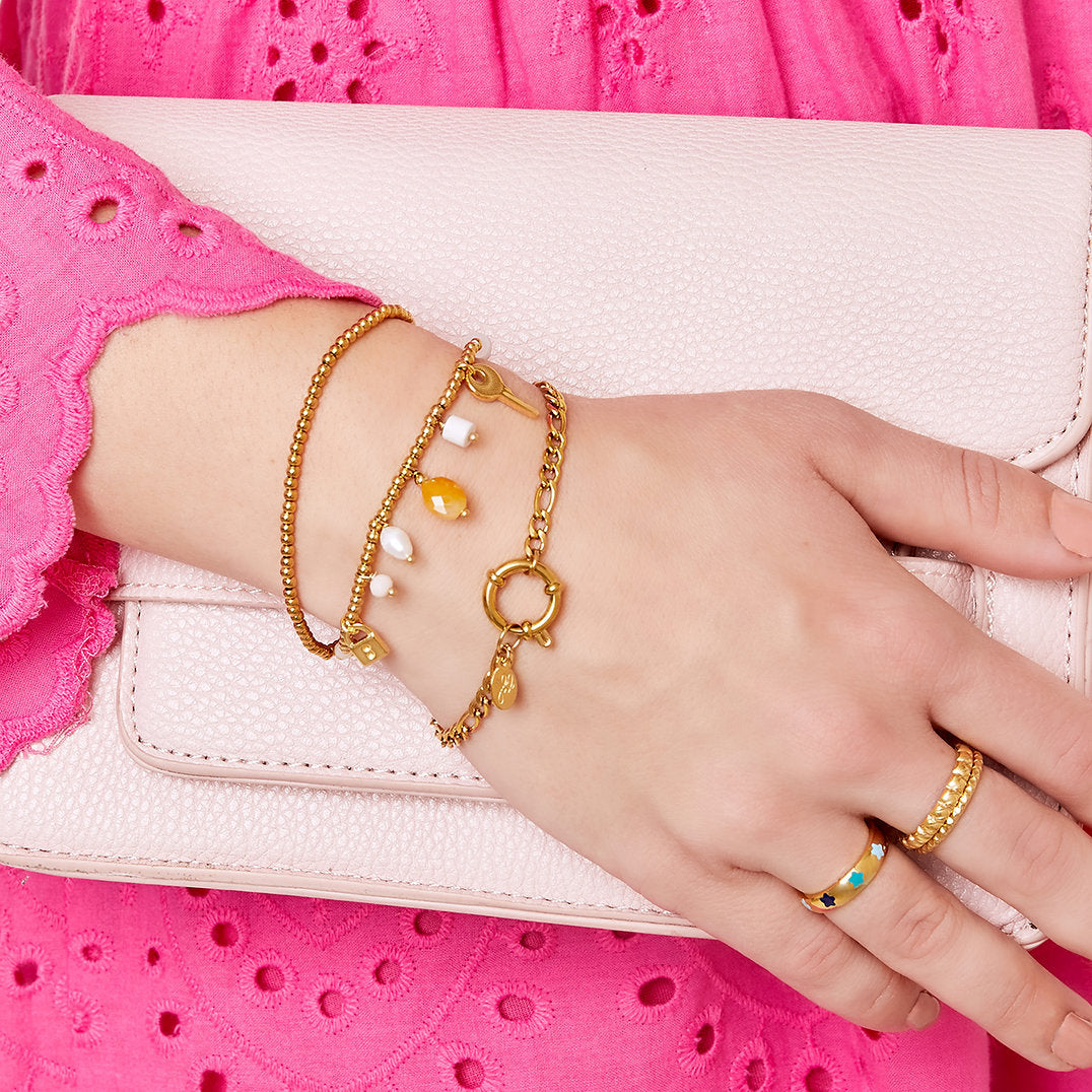 Bracelet avec porte-clés, perles et pierres - Symbolique et élégant | Twinolo