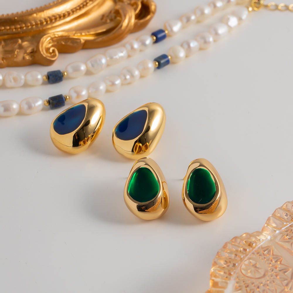 Druppelvormige Oorstekers – Elegantie in Kleur | Twinolo