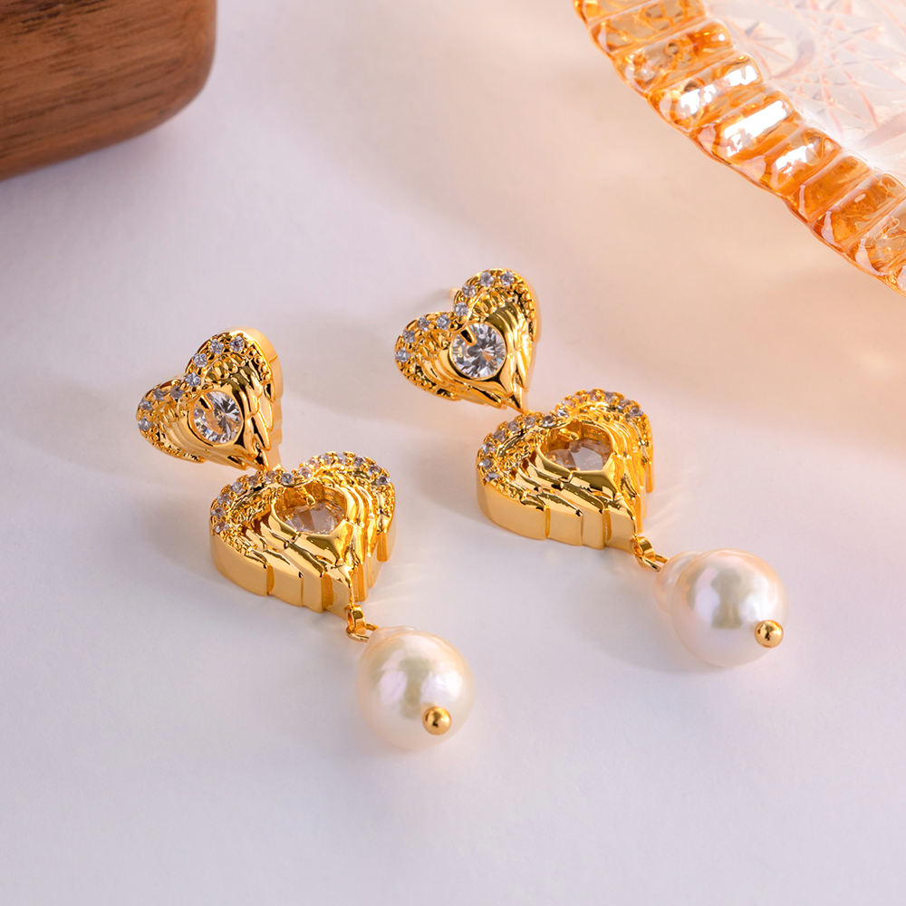Parel Oorhangers met Hartvormig Design – Liefdevol Detail | Twinolo