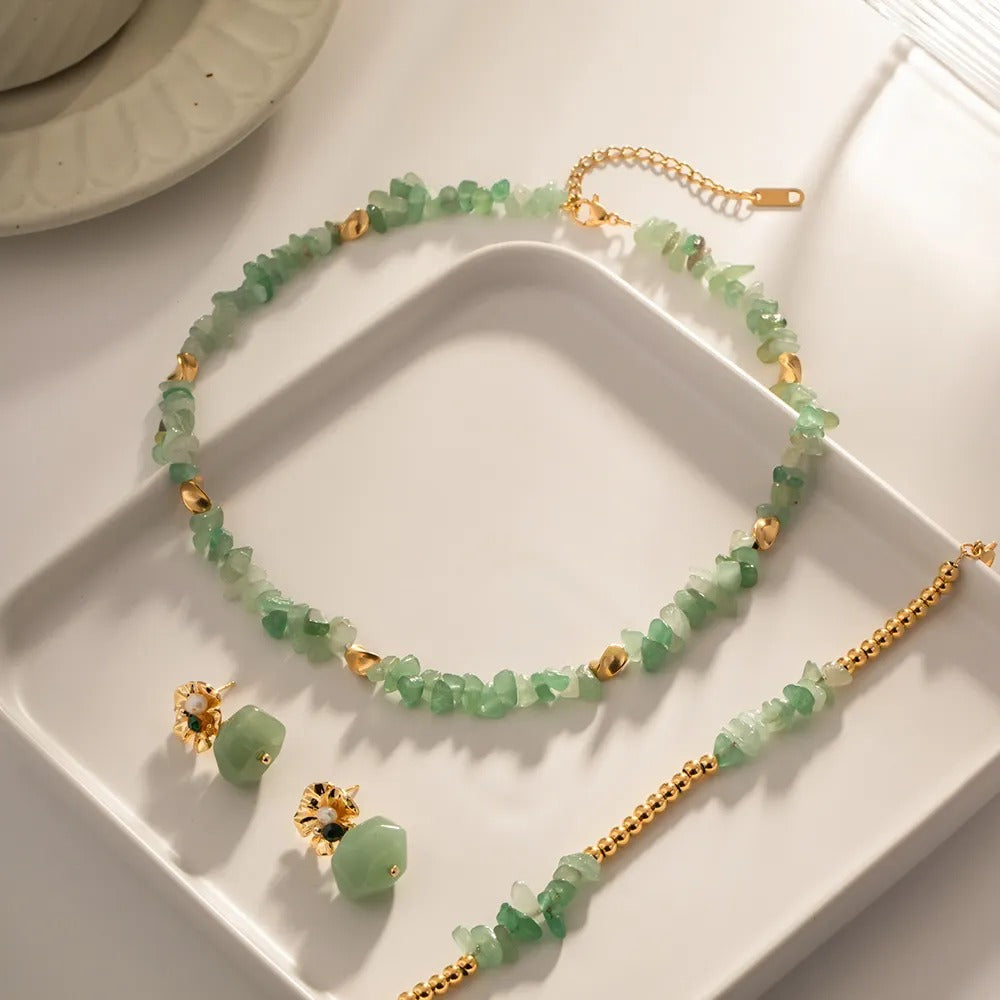 Collier Pierres Vertes – Terreux & Intemporel | Twinolo