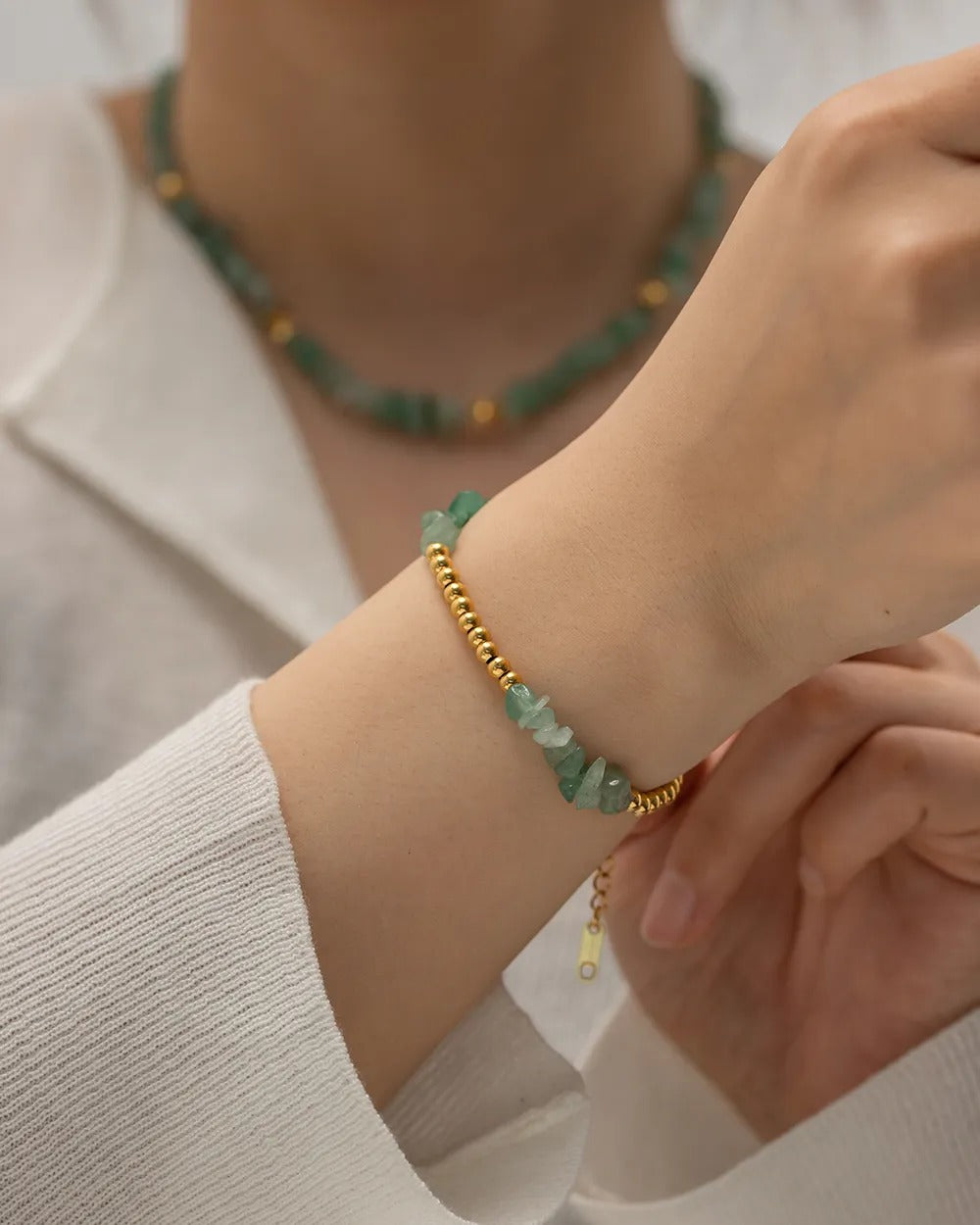 Bracelet Pierres Vertes – Naturel & Élégant | Twinolo
