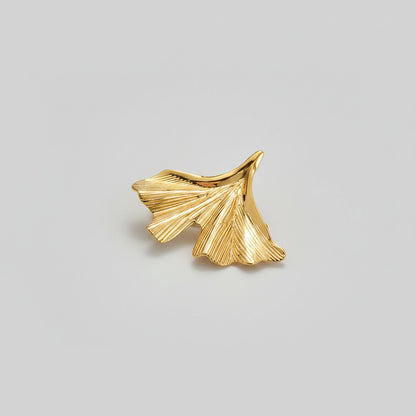 Gouden Ginkgo Blad Broche – Roestvrij Staal – Elegant & Tijdloos Design | Twinolo