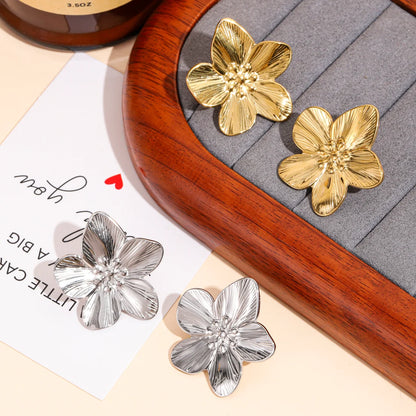 Gold-colored Flower Earrings for Women – Stainless Steel | TWINOLO