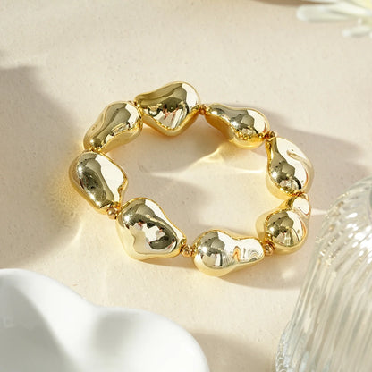 Elastic Bracelet with Organic Gold-Colored Details – Women | TWINOLO