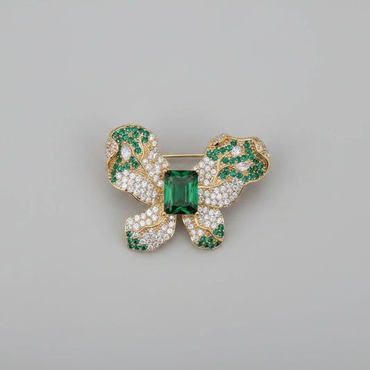 Luxury Butterfly Brooch with Zirconia – 14K Gold Plated | Twinolo