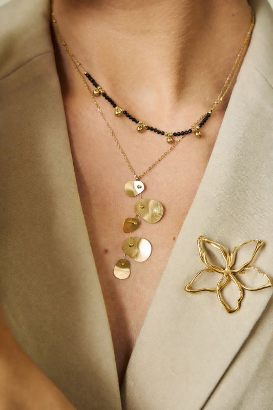 Gouden Bloem Broche – Minimalistisch Design van Stainless Steel