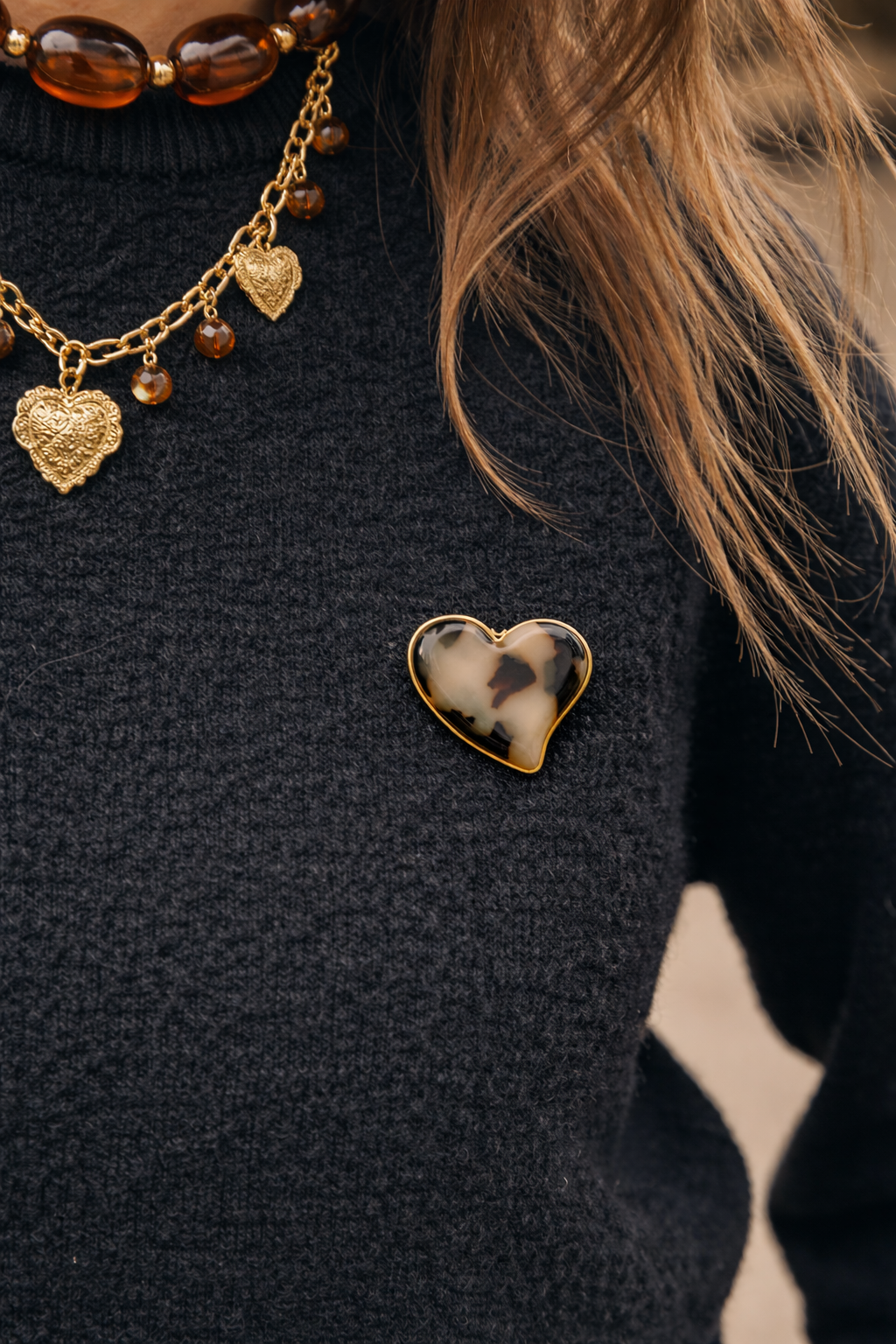 Gouden Hart Broche | Twinolo