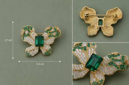 Luxury Butterfly Brooch with Zirconia – 14K Gold Plated | Twinolo