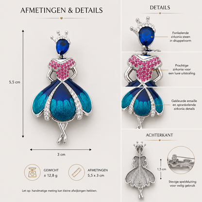 Luxe Princess Broche met Zirkonia – 18K Verguld | Twinolo