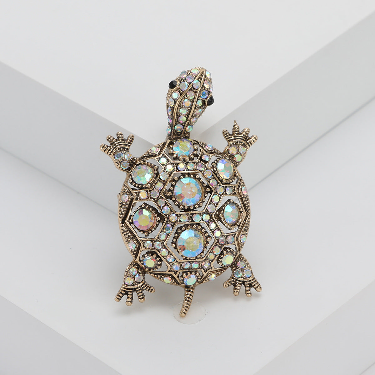 🐢 Schildpadbroche met Kristallen – Elegante Broche | Twinolo