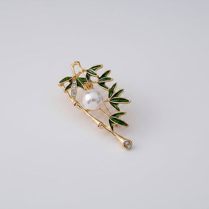 🌿 Bladbroche met Parel – Botanische Elegante Broche | Twinolo