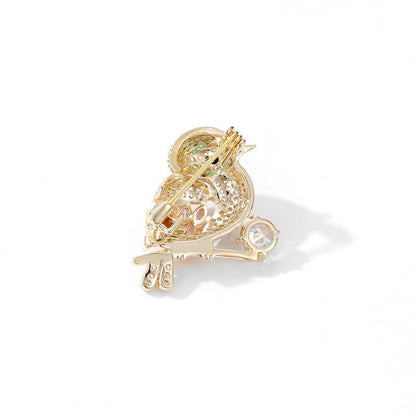 Vogelbroche met Kristallen – Kleurrijke Elegante Broche | Twinolo