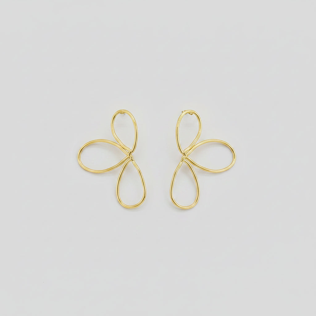 Minimalistische Flower Oorbellen Goudkleurig – Stainless Steel | Twinolo